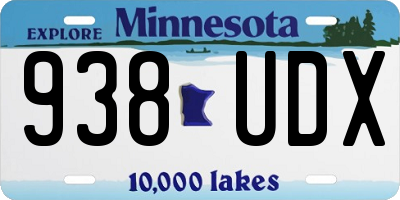 MN license plate 938UDX