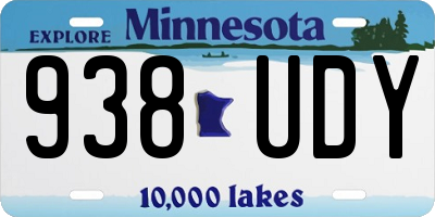 MN license plate 938UDY