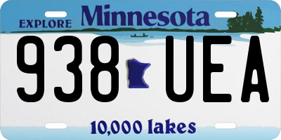 MN license plate 938UEA