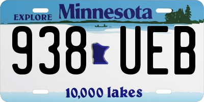MN license plate 938UEB