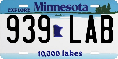 MN license plate 939LAB