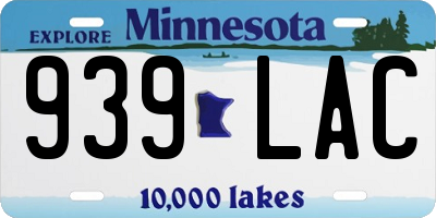 MN license plate 939LAC