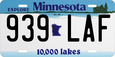 MN license plate 939LAF