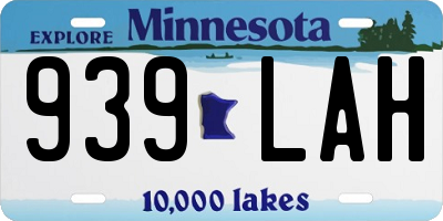 MN license plate 939LAH