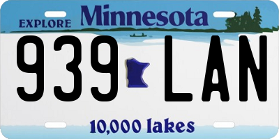 MN license plate 939LAN