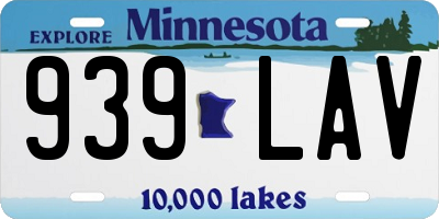 MN license plate 939LAV