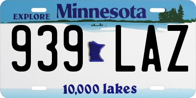 MN license plate 939LAZ