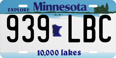 MN license plate 939LBC