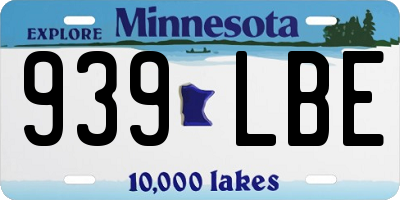 MN license plate 939LBE