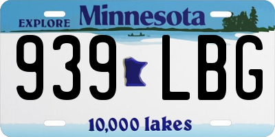 MN license plate 939LBG