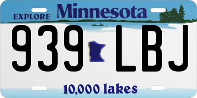 MN license plate 939LBJ