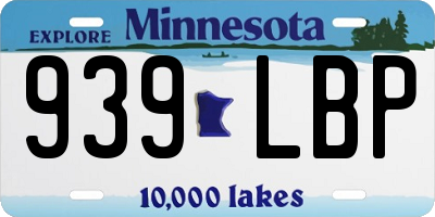 MN license plate 939LBP
