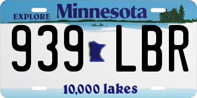 MN license plate 939LBR