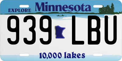 MN license plate 939LBU