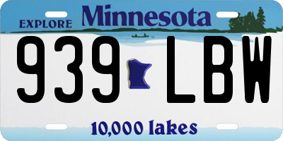 MN license plate 939LBW