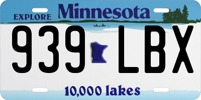 MN license plate 939LBX