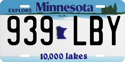MN license plate 939LBY