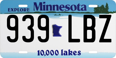MN license plate 939LBZ