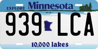 MN license plate 939LCA