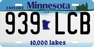 MN license plate 939LCB
