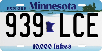 MN license plate 939LCE