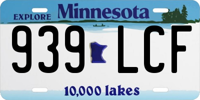 MN license plate 939LCF