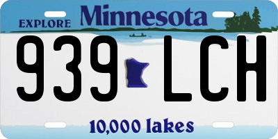 MN license plate 939LCH