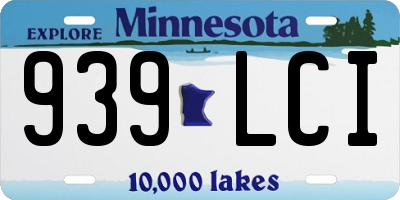 MN license plate 939LCI