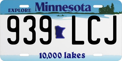 MN license plate 939LCJ
