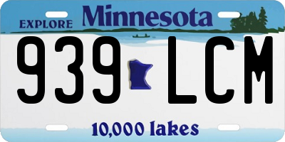 MN license plate 939LCM