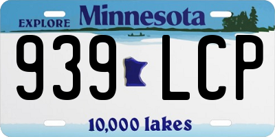 MN license plate 939LCP