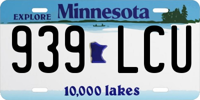 MN license plate 939LCU