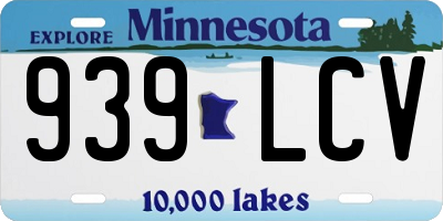 MN license plate 939LCV
