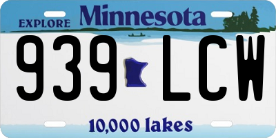 MN license plate 939LCW