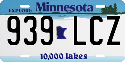 MN license plate 939LCZ