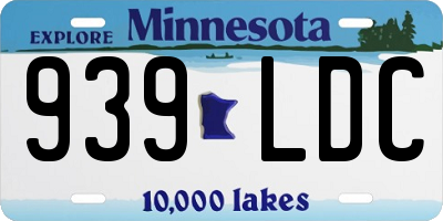 MN license plate 939LDC