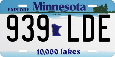 MN license plate 939LDE