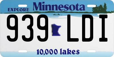 MN license plate 939LDI