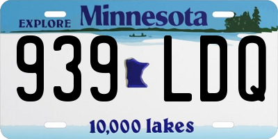 MN license plate 939LDQ