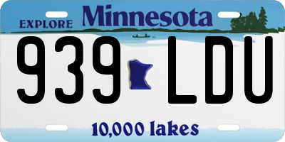 MN license plate 939LDU
