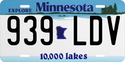 MN license plate 939LDV