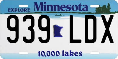 MN license plate 939LDX