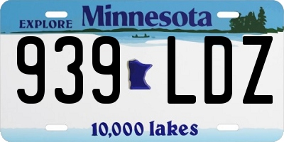 MN license plate 939LDZ