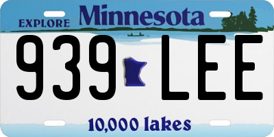 MN license plate 939LEE