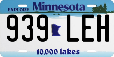 MN license plate 939LEH