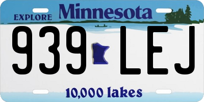 MN license plate 939LEJ