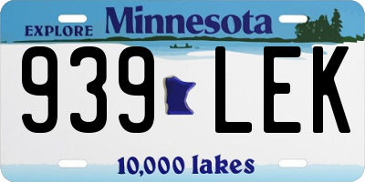 MN license plate 939LEK