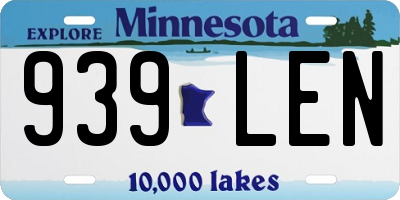 MN license plate 939LEN