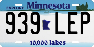 MN license plate 939LEP