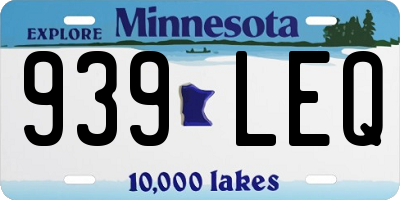 MN license plate 939LEQ